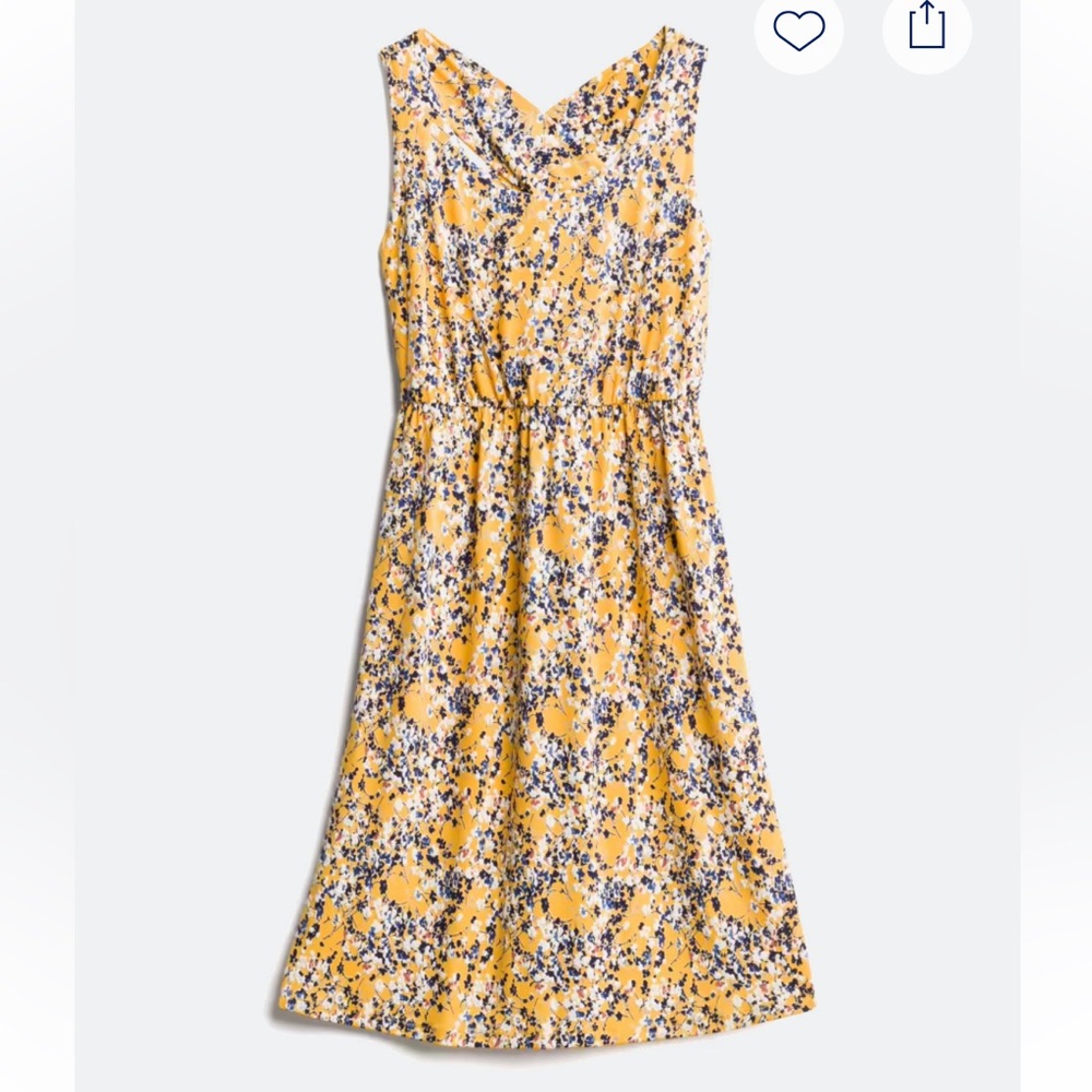 Kaileigh Tasha textured dress, yellow and navy floral.